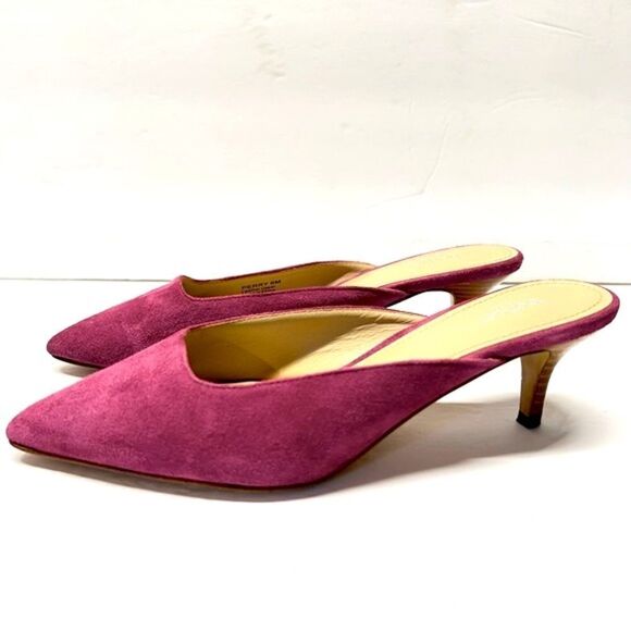 Botkier NY Womens Perry Kitten Heel Suede Mule in Azalea 6M - Picture 2 of 10